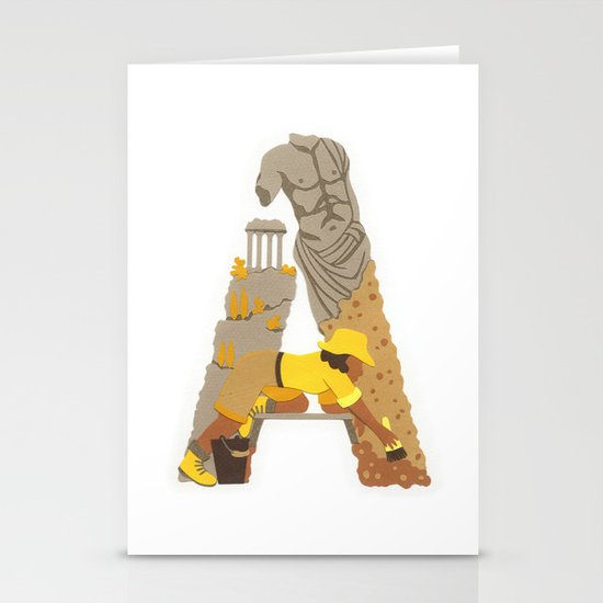 A as Archaeologist Stationery Cards