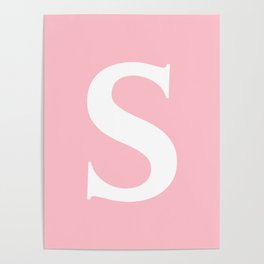 S MONOGRAM (WHITE & PINK) Poster