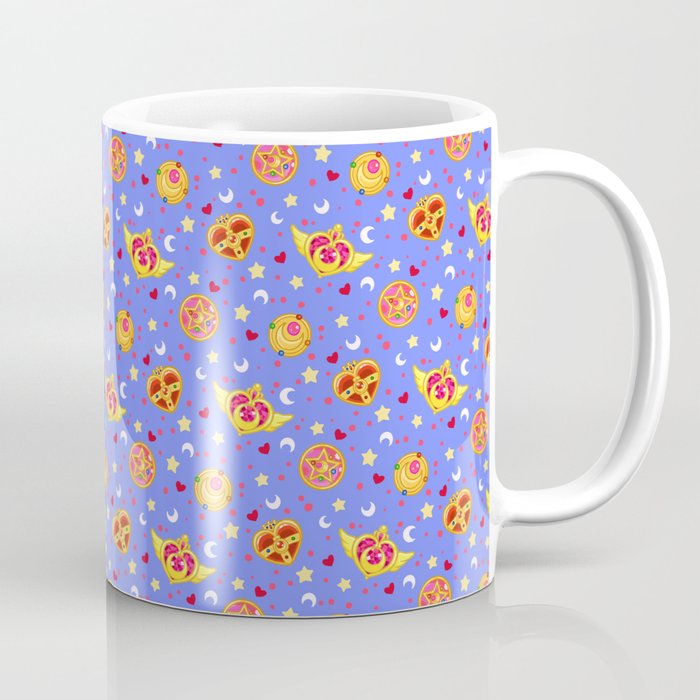 Sailor Moon Brooches Pattern - Blue / Sailor Moon Coffee Mug