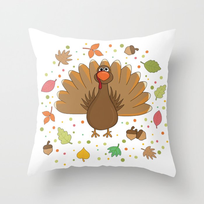 Thanksgiving Turkey Throw Pillow