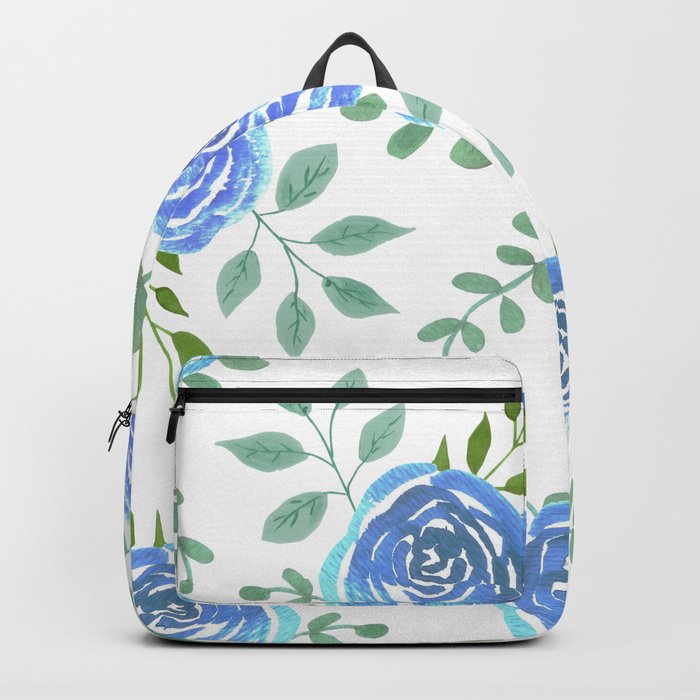 Blue roses or rosa symbolise secret or unattainable love Backpack