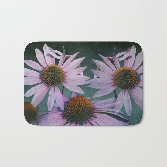Beautiful summer with pink Echinacea / Daisy flowers Bath Mat