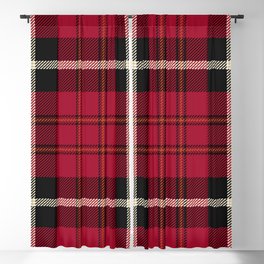 Vintage Red Scottish Tartan Plaid Pattern Blackout Curtain