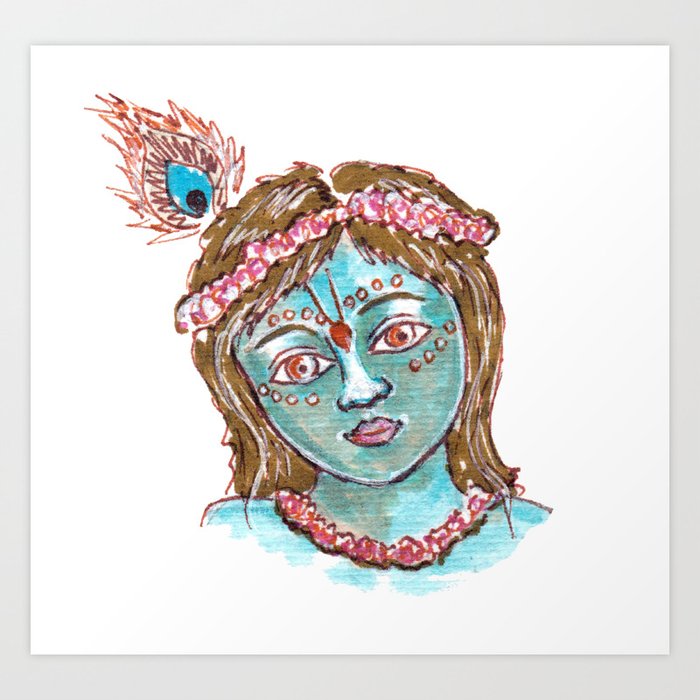 Baby Krishna Cute Painting Art Print By Jeshta Society6