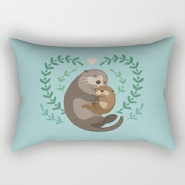 Otter Snuggles Rectangular Pillow