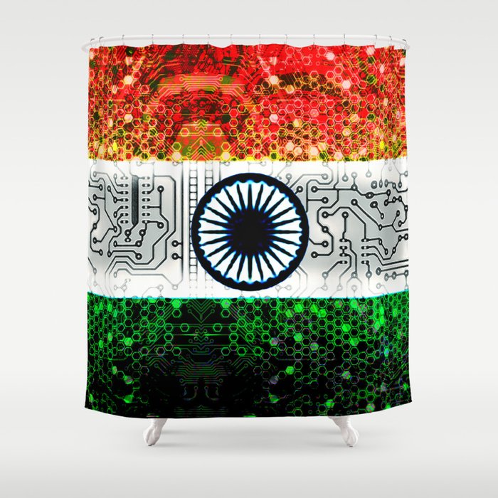 circuit board india (flag) Shower Curtain