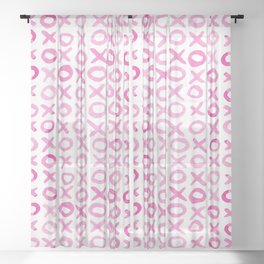 Xoxo valentine's day - pink Sheer Curtain
