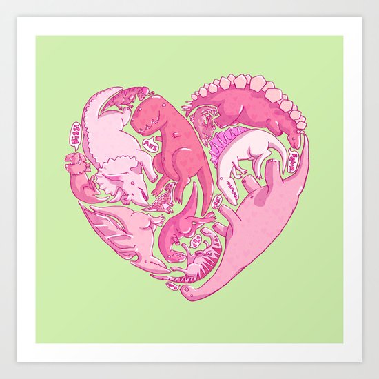 Loveasaurus Art Print
