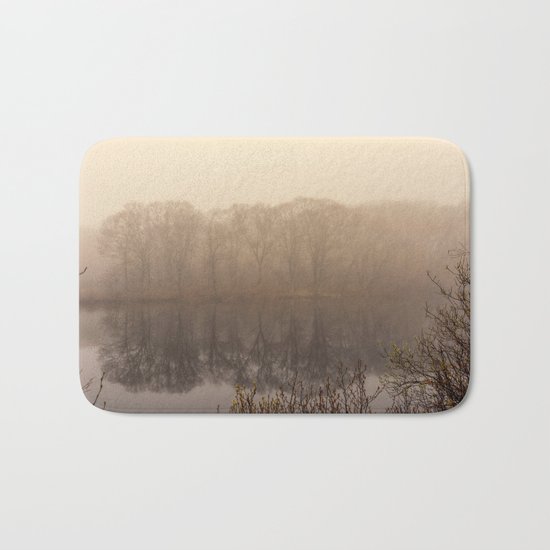 Foggy springtime Reflections Bath Mat