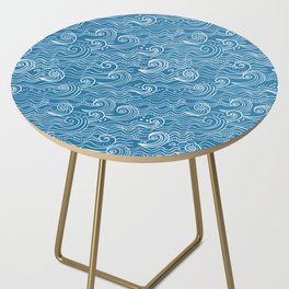 Blue and White Summer Ocean Waves  Side Table