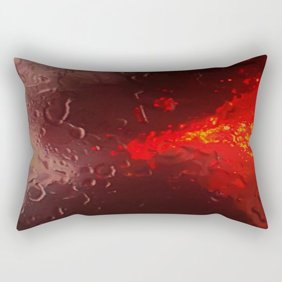 Abstract Red Rain Rectangular Pillow