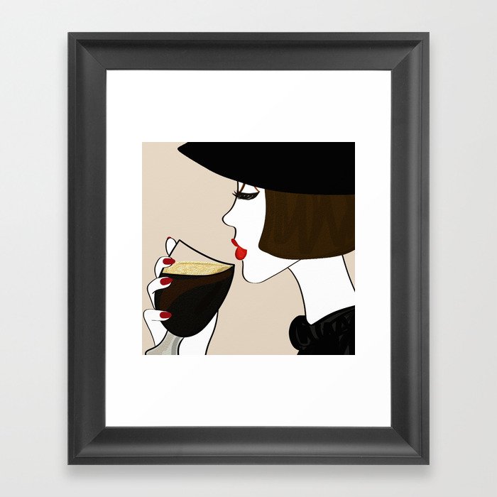 Little Black Drink Framed Art Print