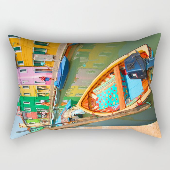 burano, italy - boat Rectangular Pillow