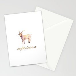 Watercolor Capricorn Goat Stationery Card