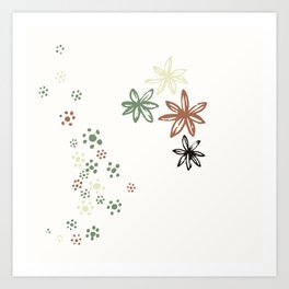 Abstract Emerald Floral Simple Art Print