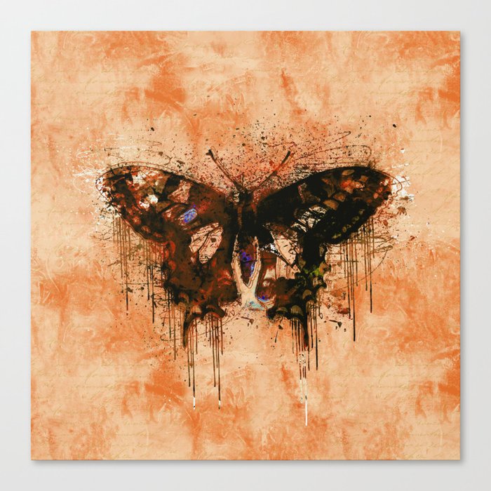 artistic watercolor butterfly painting artwork Canvas Print