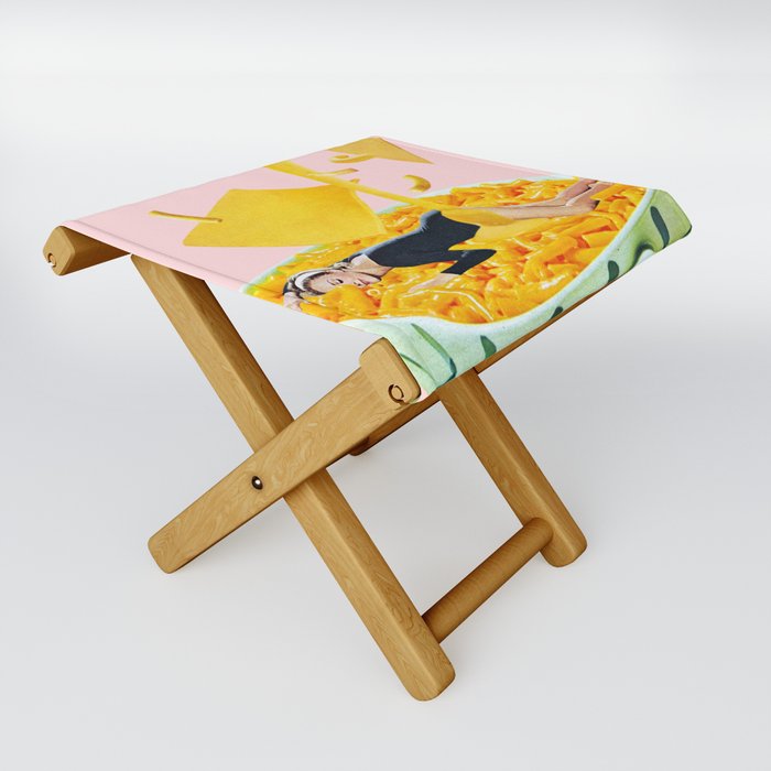 Cheese Dreams (Pink) Folding Stool