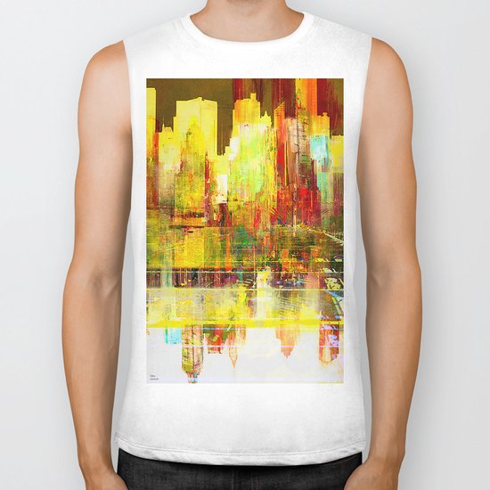 Reflection of a city Biker Tank