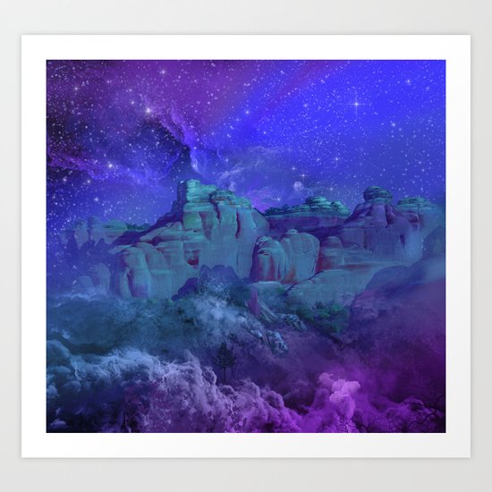 purple desert landscape Art Print