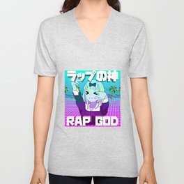 CHIKA VAPORWAVE - SAD JAPANESE ANIME AESTHETIC V Neck T Shirt