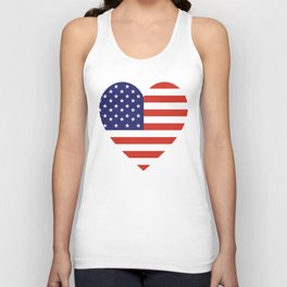 AMERICAN FLAG. Stars and Stripes. HEART. Unisex Tank Top