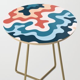 Soft Swirling Waves Abstract Nature Art In Modern Contemporary Color Palette Side Table
