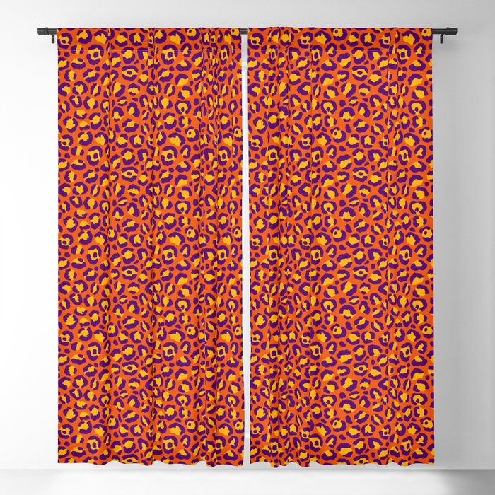 Purple & Orange Cheetah Print Blackout Curtain