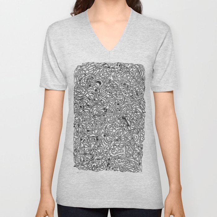 abstract pattern V Neck T Shirt