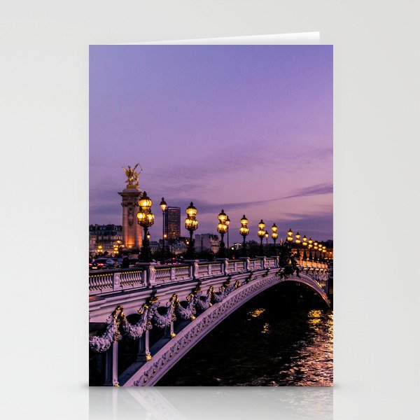 Sunset over Paris Bridge (Color) Stationery Cards