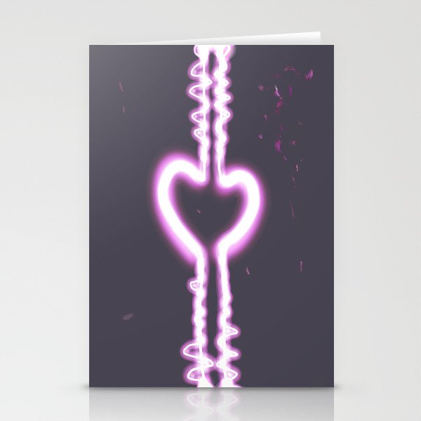 Neon Heart Stationery Cards