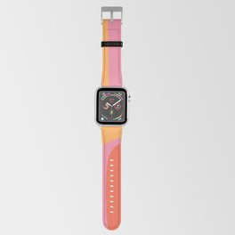 Retro Groove Minimalist Abstract Pink Orange Apple Watch Band