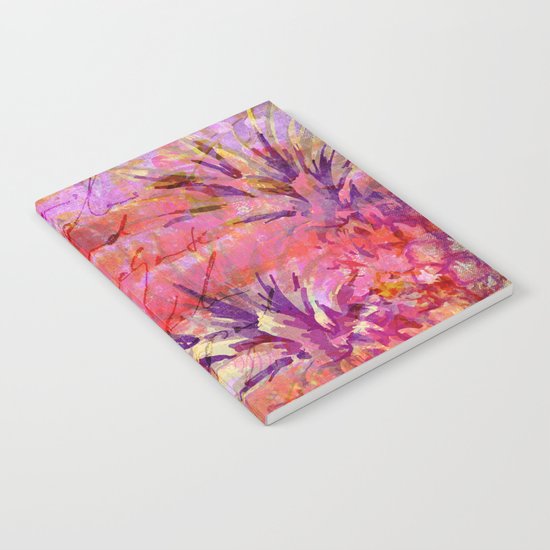 Tropical Pineapple pink abstract illustration art Notebook