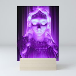 Neon Virgin Mary Statue Mini Art Print