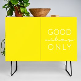 Good Vibes Only Yellow White Credenza