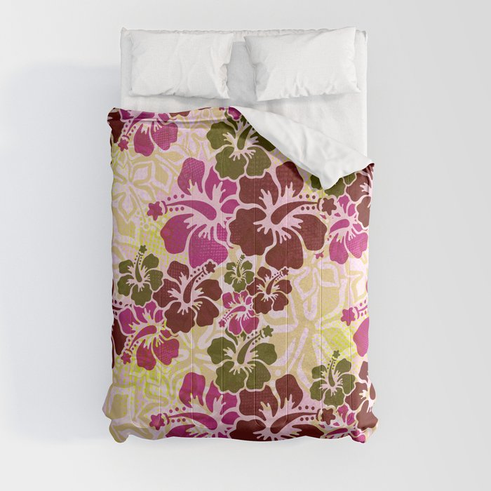 Hawaiian Hibiscus Pattern Comforter