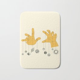 Solar System Bath Mat | Symbole, Fingers, Curated, Hands, Galaxy, Cosmo, World, Planet, Ilustration, Solarsystem 