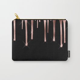 Black & Rose Gold Drip Carry-All Pouch