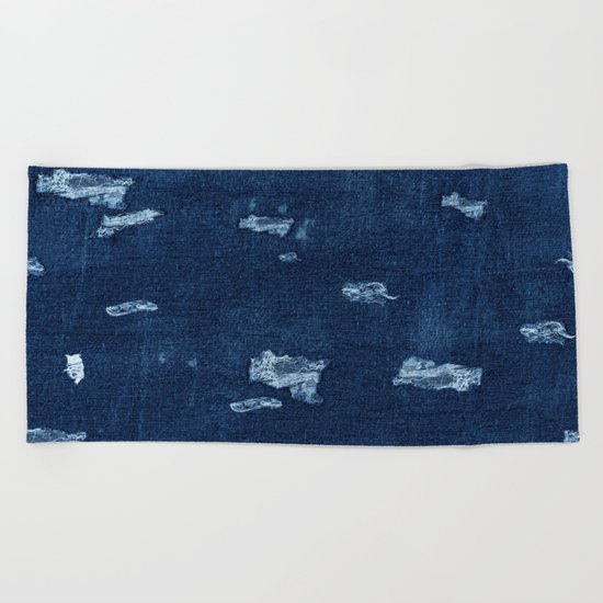 Patched Jeans Beach Towel