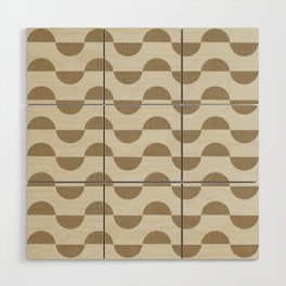 Calming minimalistic textured semi-circle geometric pattern - tan Wood Wall Art