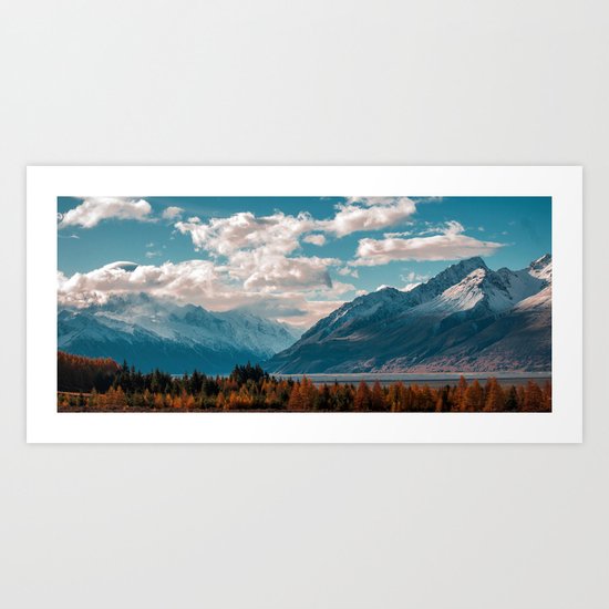 blue sky white clouds Art Print