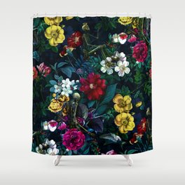 Flowers and Skeletons Shower Curtain