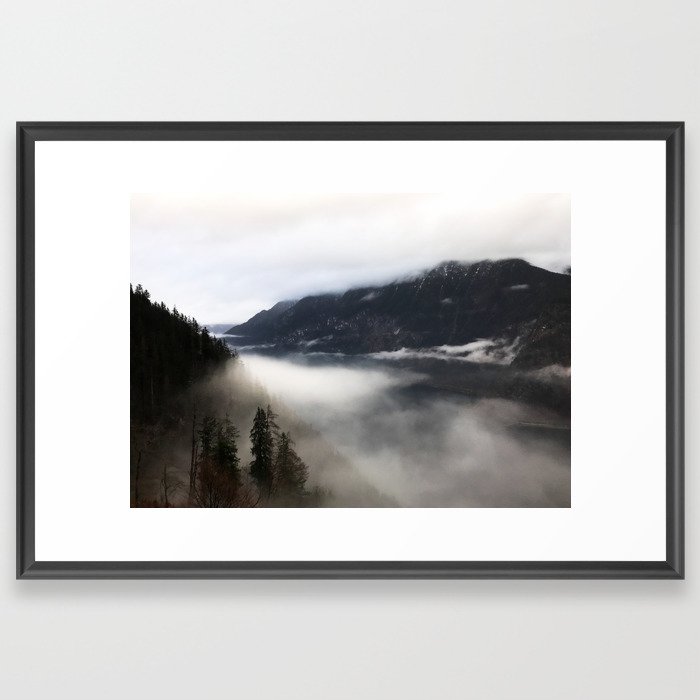 Fog Over Mountains (Hallstatt, Austria)  Framed Art Print