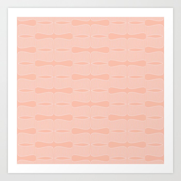 Abstract Hand Drawn Striped Pattern In Pastel Pink Color Palette Art Print By Brankapd Society6