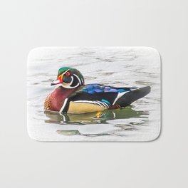 Wood Duck on the channel Bath Mat