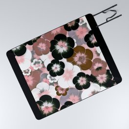 Abstract mauve pink brown black floral Picnic Blanket