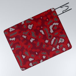 Red Modern Geometric Pattern 2 Picnic Blanket