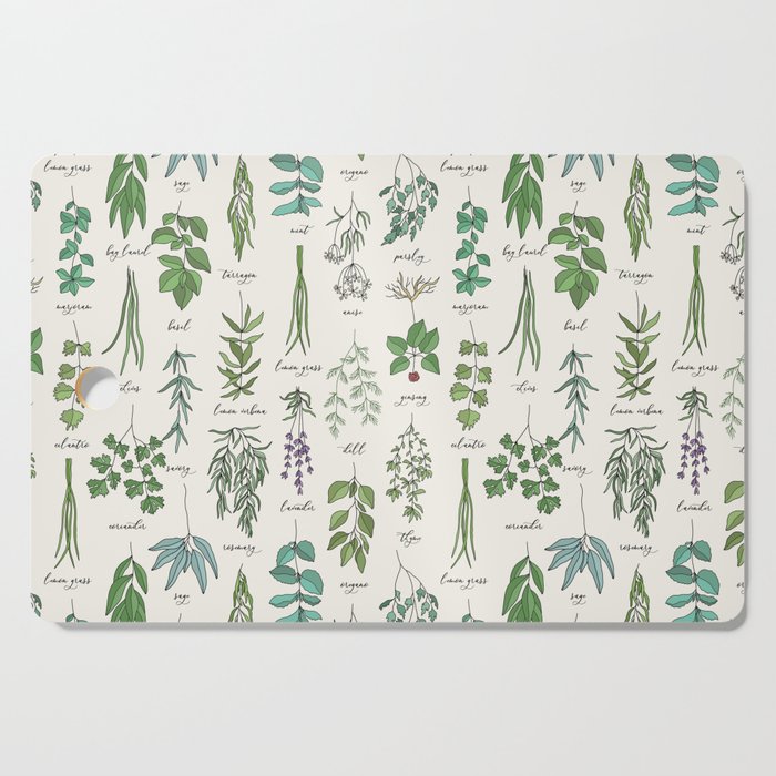 Herbs Collection Pattern Cutting Board