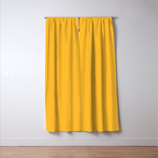 Yellow Butter Solid Summer Party Color Blackout Curtain By