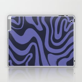 Maritime Blue + Very Peri Liquid Swirl, Hand-Painted Laptop Skin