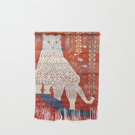 Q'ashqai Snow Leopard Persian Animal Rug Print Wall Hanging